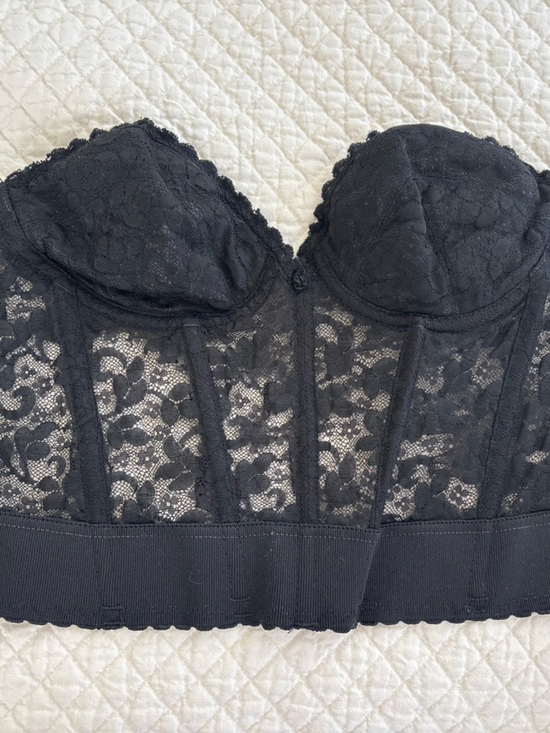 jcpenney Other - Vintage JC Penney Adonna Black Lace Longline Bustier Bra Underwire Size 36 B